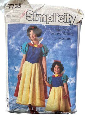 Vintage Simplicity 7735 Disney Snow White Costume Medium Sewing Pattern CUT
